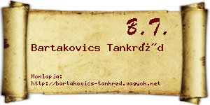 Bartakovics Tankréd névjegykártya